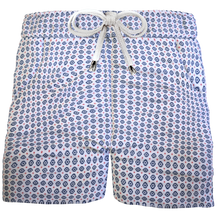 Load image into Gallery viewer, Pantaloncino Shorts Bermuda Micro Fantasia Geometrica 100% Cotone 2 tasche laterali Made in Italy