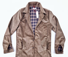 Load image into Gallery viewer, Giacca Foderata In Velluto Beige Cognac 100% cotone Made in Italy 3 tasche