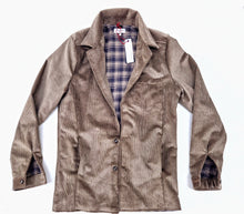 Load image into Gallery viewer, Giacca Foderata In Velluto Beige Cognac 100% cotone Made in Italy 3 tasche