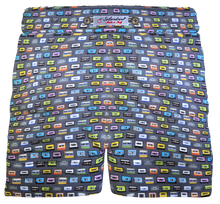 Load image into Gallery viewer, Pantaloncino Shorts Bermuda Fantasia Musicassetta Anni 80 100% cotone Jersey 2 tasche laterali Made in Italy