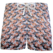 Carica l&#39;immagine nel visualizzatore di Gallery, Pantaloncino Shorts Bermuda fantasia Hawaii Orange 100% Cotone 2 tasche laterali Made in Italy
