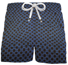 Carica l&#39;immagine nel visualizzatore di Gallery, Bermuda Pantaloncino puro cotone fantasia Blue Denim Shorts 2 tasche laterali Made in Italy
