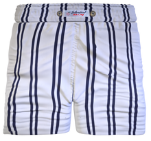 Load image into Gallery viewer, Pantaloncino Shorts Bermuda Fantasia Rigata 100% cotone 2 tasche laterali Made in Italy