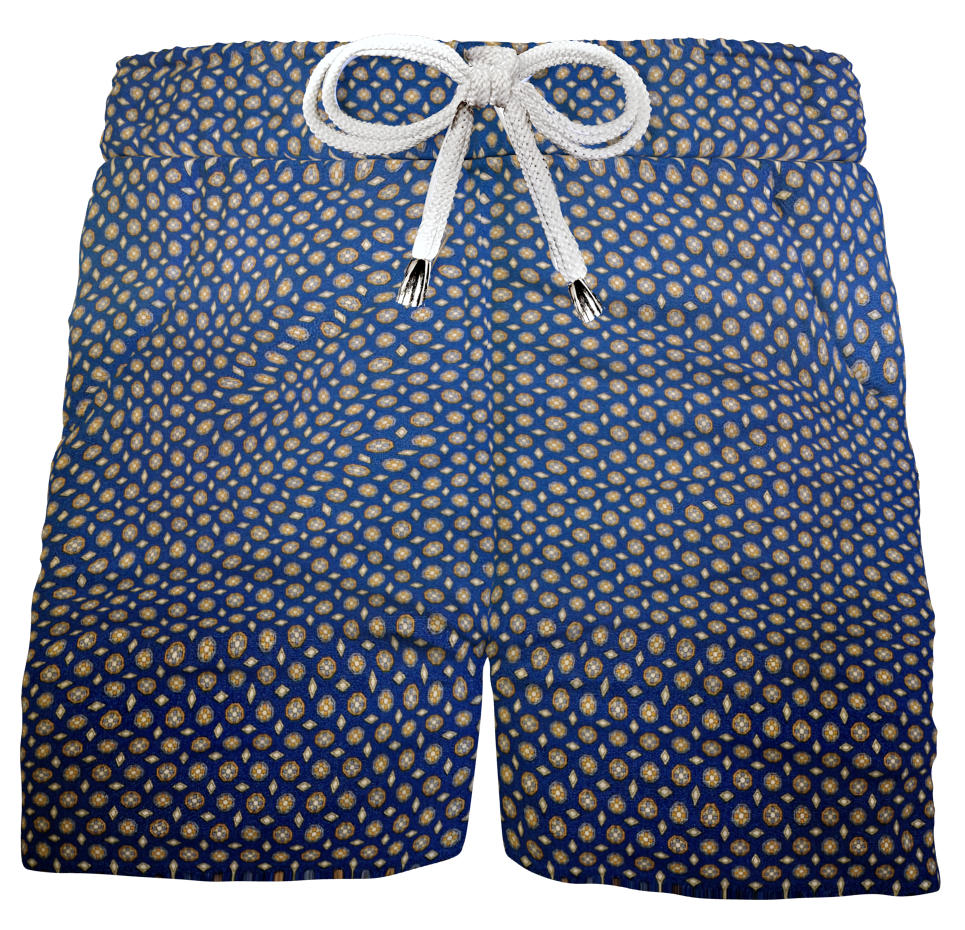 Pantaloncino  Shorts Bermuda Fantasia Blu 100% Cotone 2 tasche laterali Made in Italy
