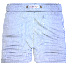 Carica l'immagine nel visualizzatore di Gallery, Bermuda Rigato Seersucker Goffrato Pantaloncino Box Mare puro Cotone Shorts 2 tasche laterali Made in Italy