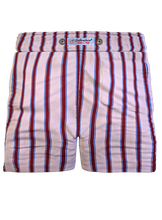 Load image into Gallery viewer, Pantaloncino in cotone Shorts Bermuda fantasia Rigato Rosa Fasciato Rosso 100% Cotone 2 tasche laterali Made in Italy
