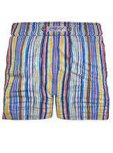 Load image into Gallery viewer, Pantaloncino in cotone Shorts Bermuda fantasia fasciato multicolor rigato Cotone 2 tasche laterali Made in Italy