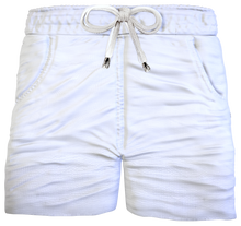 Load image into Gallery viewer, Bermuda Pantaloncino Bianco Goffrato 100% Cotone Made in Italy Fantasia Shorts 2 tasche laterali