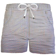 Carica l&#39;immagine nel visualizzatore di Gallery, Pantaloncino in cotone Shorts Bermuda Micro Fantasia Arancio 100% Cotone 2 tasche laterali Made in Italy
