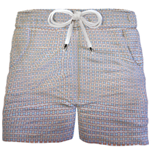 Load image into Gallery viewer, Pantaloncino in cotone Shorts Bermuda Micro Fantasia Arancio 100% Cotone 2 tasche laterali Made in Italy