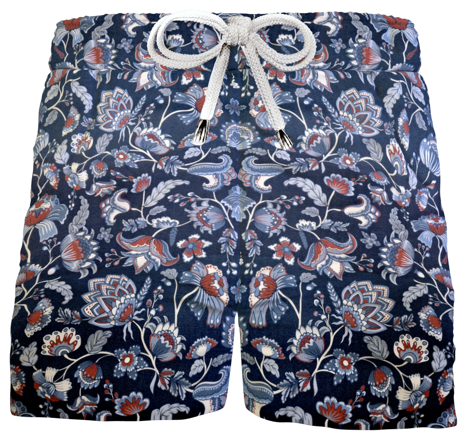 Pantaloncino Shorts Bermuda Fantasia Cachemire 100% cotone 2 tasche laterali Made in Italy