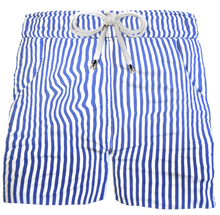 Carica l'immagine nel visualizzatore di Gallery, Bermuda Pantaloncino Fantasia Puro Cotone Blu Shorts 2 tasche laterali Made in Italy