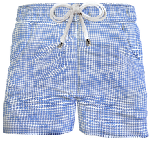 Carica l'immagine nel visualizzatore di Gallery, Bermuda Pantaloncino puro cotone popeline fantasia Pied de poule Shorts 2 tasche laterali Made in Italy