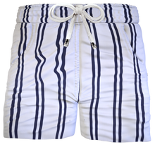 Load image into Gallery viewer, Pantaloncino Shorts Bermuda Fantasia Rigata 100% cotone 2 tasche laterali Made in Italy