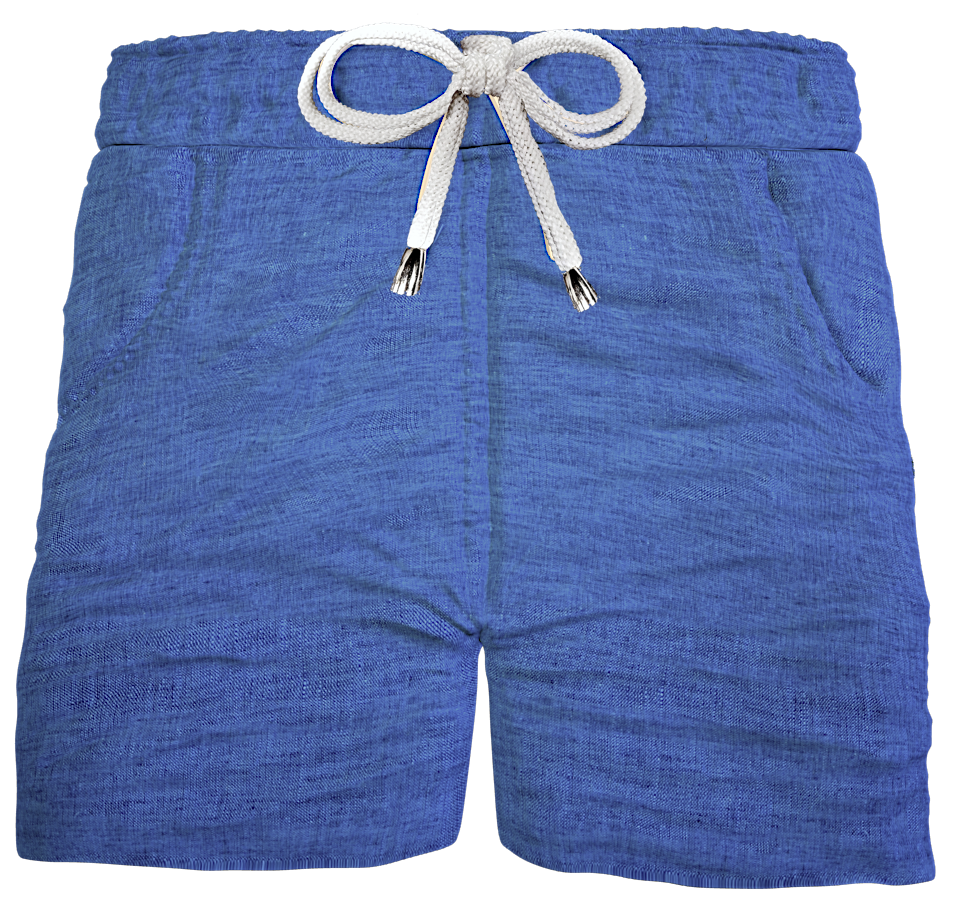 Pantaloncino Shorts Bermuda Azzurro Denim cotone Lino 2 tasche laterali Made in Italy