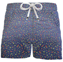 Carica l'immagine nel visualizzatore di Gallery, Pantaloncino Shorts Bermuda fantasia Denim 100% Cotone 2 tasche laterali Made in Italy