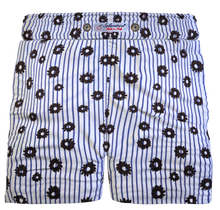 Carica l&#39;immagine nel visualizzatore di Gallery, Pantaloncino Shorts Bermuda Micro Fantasia Rigata 100% Cotone 2 tasche laterali Made in Italy
