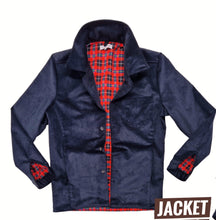 Load image into Gallery viewer, Giacca Foderata In Velluto Blu 100% cotone Made in Italy 3 tasche