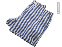 Carica l'immagine nel visualizzatore di Gallery, Pantaloncino Shorts Bermuda Fasciato a righe blu 100% Cotone 2 tasche laterali Made in Italy