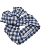 Load image into Gallery viewer, Turbante a quadri azzurro puro cotone Made in Italy Fascia Capelli hairband