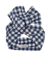 Load image into Gallery viewer, Turbante a quadri azzurro puro cotone Made in Italy Fascia Capelli hairband