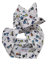 Load image into Gallery viewer, Turbante Fantasia Vespa Design puro cotone Made in Italy Fascia Capelli hairband