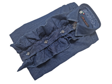 Carica l'immagine nel visualizzatore di Gallery, Camicia Donna con Rouge Denim con Rouge puro cotone DENIM blu made in italy navy blue woman shirt