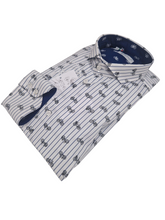 Carica l'immagine nel visualizzatore di Gallery, Camicia Bike Fantasia Bicicletta Rigata Made in Italy