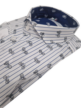 Carica l'immagine nel visualizzatore di Gallery, Camicia Bike Fantasia Bicicletta Rigata Made in Italy