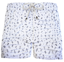 Carica l'immagine nel visualizzatore di Gallery, Bermuda Pantaloncino Drink Rigato Box Mare puro Cotone Shorts 2 tasche laterali Made in Italy