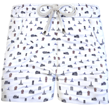 Carica l'immagine nel visualizzatore di Gallery, Bermuda Pantaloncino Fantasia Milano Puro Cotone Shorts 2 tasche laterali Made in Italy