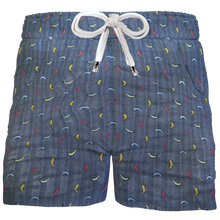 Carica l'immagine nel visualizzatore di Gallery, Pantaloncino Shorts Bermuda fantasia piuma 100% Cotone 2 tasche laterali Made in Italy