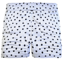 Carica l'immagine nel visualizzatore di Gallery, Bermuda Pantaloncino Pois Rigato Box Mare puro Cotone Shorts 2 tasche laterali Made in Italy