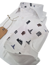 Carica l'immagine nel visualizzatore di Gallery, Camicia Milano Bianca Fantasia Milano Made in Italy