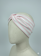 Load image into Gallery viewer, Turbante Seta fantasia Fasciata Rosa Bianco Made in Italy Fascia Capelli Hairband headband