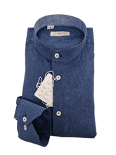 Carica l'immagine nel visualizzatore di Gallery, Camicia Lino blu jeans coreana lino blu Jeans alta qualità Made in Italy