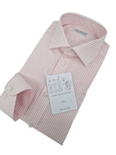 Load image into Gallery viewer, Camicia Uomo Rigata Rosa alta qualità titolo 120 fasciato rosa righino Made in Italy