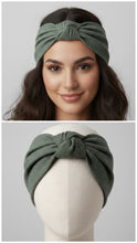 Load image into Gallery viewer, Turbante in Cotone verdone fiammato Made in Italy Fascia Capelli Hairband headband