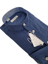 Carica l'immagine nel visualizzatore di Gallery, Camicia Lino blu jeans coreana lino blu Jeans alta qualità Made in Italy