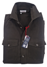 Carica l'immagine nel visualizzatore di Gallery, Giacca Overshirt Field Jacket marrone testa di moro Sahariana Safari militare 4 tasche gabardina 100% cotone Made in italy