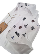 Carica l'immagine nel visualizzatore di Gallery, Camicia Milano Bianca Fantasia Milano Made in Italy