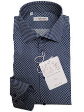 Carica l'immagine nel visualizzatore di Gallery, Camicia micro Fantasia blu Made in Italy