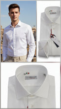Carica l'immagine nel visualizzatore di Gallery, Camicia Bianca Uomo puro cotone colletto mezzo francese 100% cotone Made in Italy
