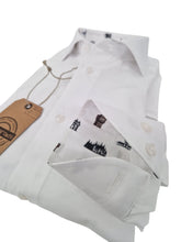 Carica l'immagine nel visualizzatore di Gallery, Camicia Milano Bianca Fantasia Milano Made in Italy