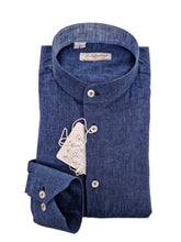 Carica l'immagine nel visualizzatore di Gallery, Camicia Lino blu jeans coreana lino blu Jeans alta qualità Made in Italy
