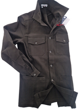 Carica l'immagine nel visualizzatore di Gallery, Giacca Overshirt Field Jacket marrone testa di moro Sahariana Safari militare 4 tasche gabardina 100% cotone Made in italy