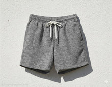 Carica l'immagine nel visualizzatore di Gallery, Boxer bermuda grigio melange 100% Cotone morbido jersey costume da bagno Made in Italy Shorts 2 tasche laterali