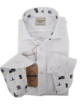 Carica l'immagine nel visualizzatore di Gallery, Camicia Milano Bianca Fantasia Milano Made in Italy