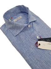Load image into Gallery viewer, Camicia Lino Azzurro puro lino egiziano alta qualità made in italy