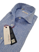 Load image into Gallery viewer, Camicia Lino Azzurro puro lino egiziano alta qualità made in italy